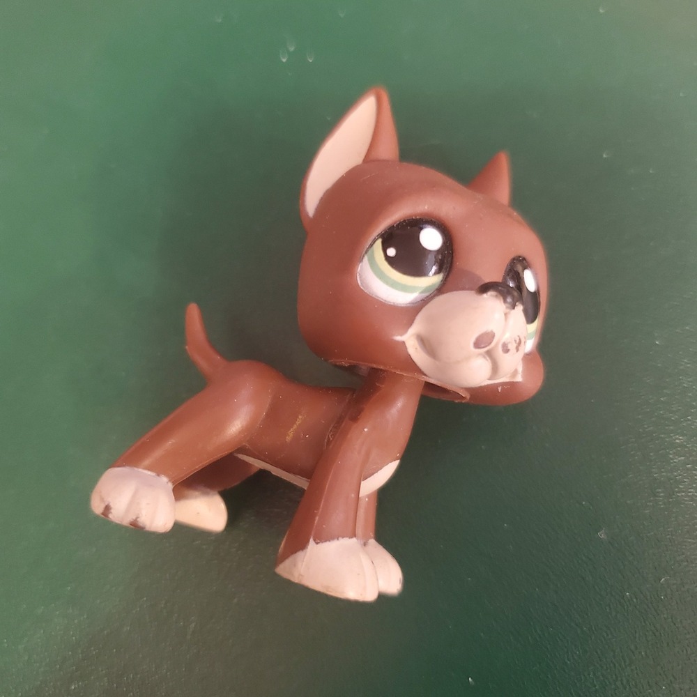 Littlest Pet Shop 1519 Great Dane Brown Dog Figure 2007 Hasbro - Picture 2 of 7